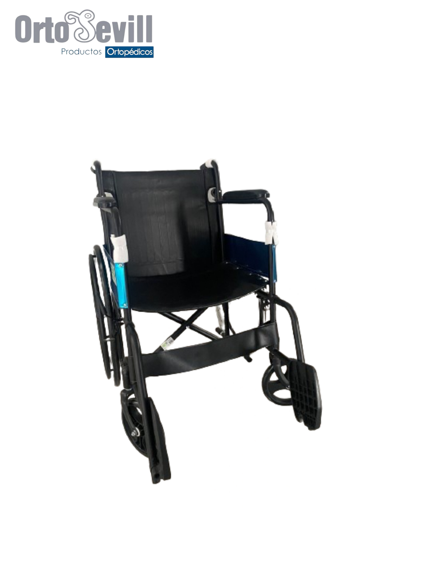 SILLA DE RUEDAS 18" NGA/AZUL FIJA REMOV ALUM SOLIDA