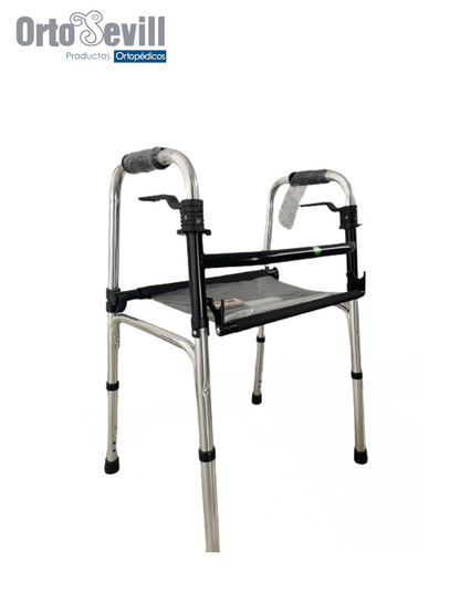 ANDADOR ALUMINIO PLATA C/ASIENTO PLEG.